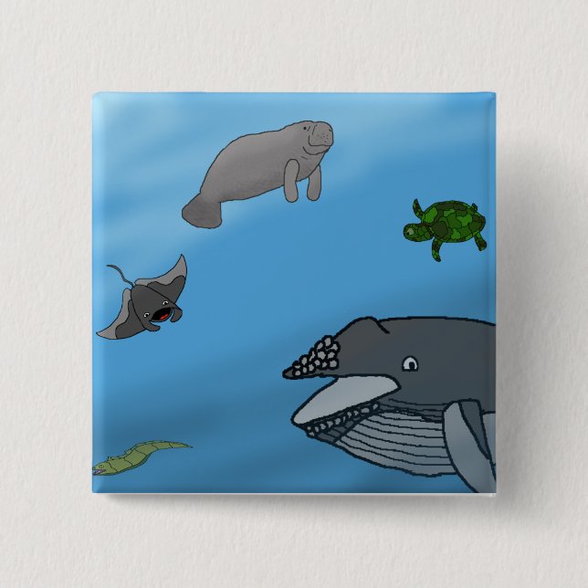 Fantasie-Meerblick Button (Vorderseite)