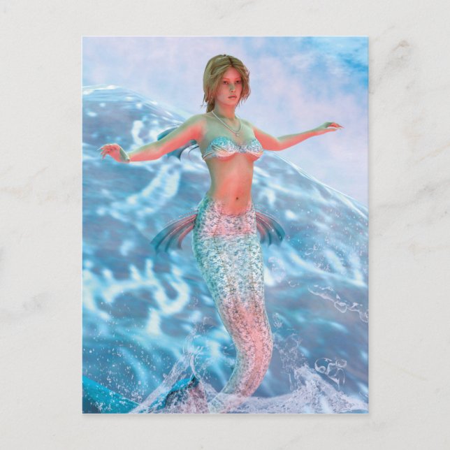 Fantasie-Meerjungfrau Postkarte (Vorderseite)