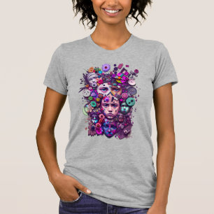 Fantasie menschliches Gesicht T-Shirt