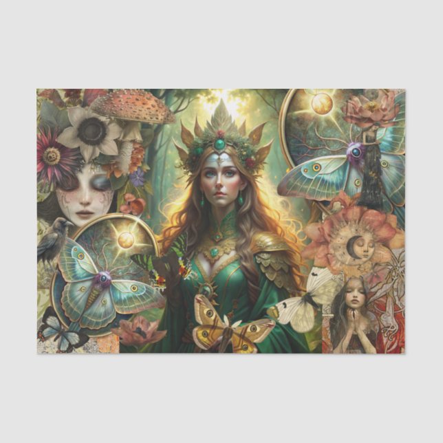 Fantasie-Mixed-Media-Collage-Decoupage Seidenpapier (Vorderseite)