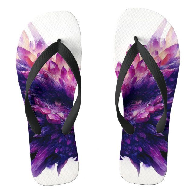 Fantasie Mystical Amethyst Crystal Dragon Beast Flip Flops (Fußbett)