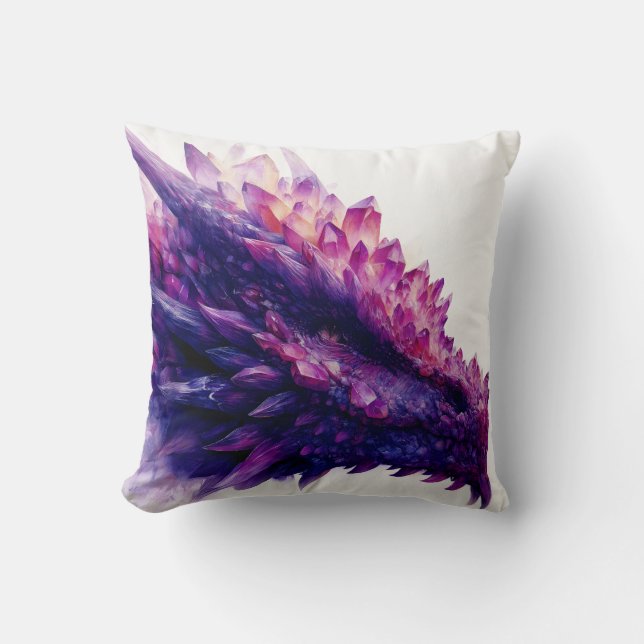 Fantasie Mystical Amethyst Crystal Dragon Beast Kissen (Vorderseite)