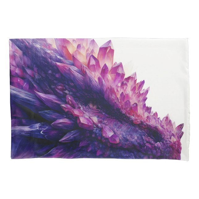 Fantasie Mystical Amethyst Crystal Dragon Beast Kissenbezug (Vorderseite)