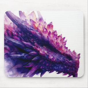 Fantasie Mystical Amethyst Crystal Dragon Beast Mousepad
