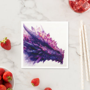 Fantasie Mystical Amethyst Crystal Dragon Beast Serviette