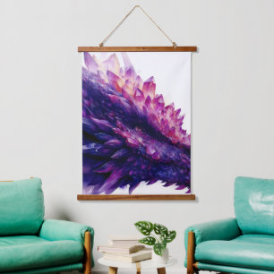 Fantasie Mystical Amethyst Crystal Dragon Beast Wandteppich Mit Holzrahmen