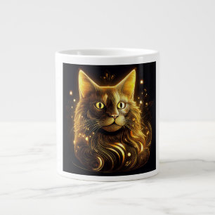 Fantasie Neon Gold Katze Jumbo-Tasse