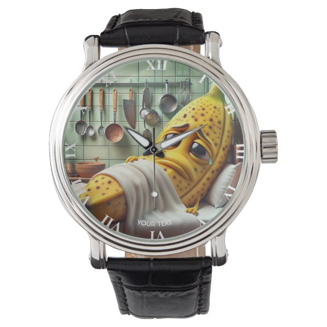 Fantasie Niedlich Bad Gefühl Banana Armbanduhr (Vorderseite)