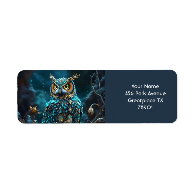 Fantasie Niedlich Brass Türkis Owl (Vorne)