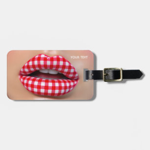 Fantasie Niedlich Checkered Red Lips Gepäckanhänger