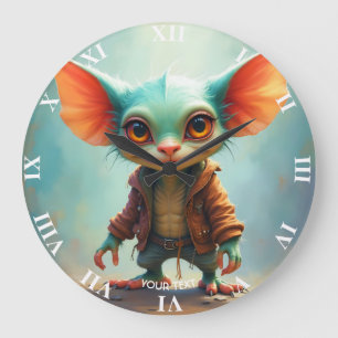 Fantasie Niedlich Kleine Adorable Kreatur Große Wanduhr