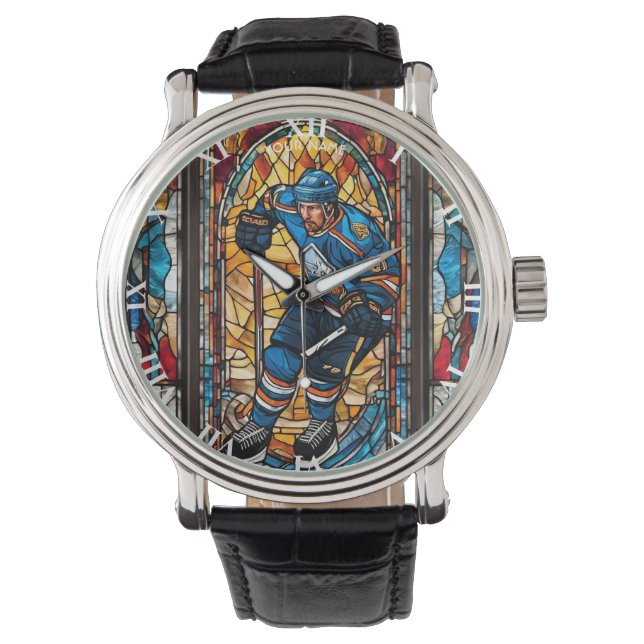 Fantasie Niedlich verkettet Eishockey Armbanduhr (Vorderseite)