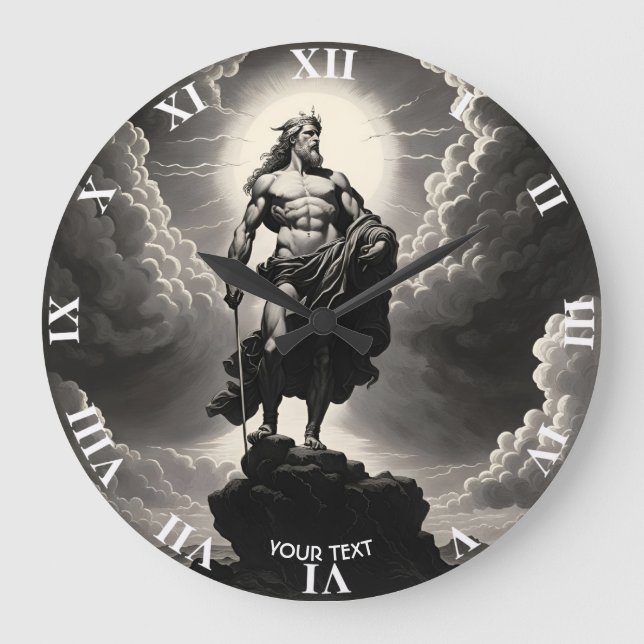 Fantasie Niedlich Vivid Griechisch Wolken Große Wanduhr (Vorderseite)