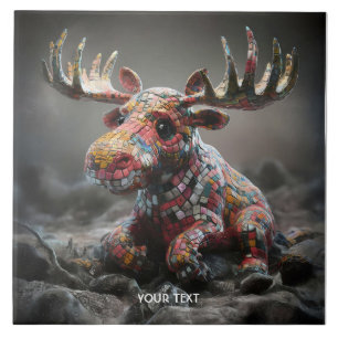 Fantasie Niedlich Wacky Mosaic Moose Fliese