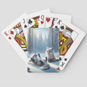 Fantasie Niedlich zwei Babyfuchs Spielkarten