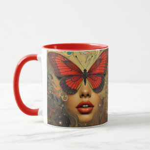 Fantasie Niedliche Abstrakte Schmetterlinge Augen Tasse