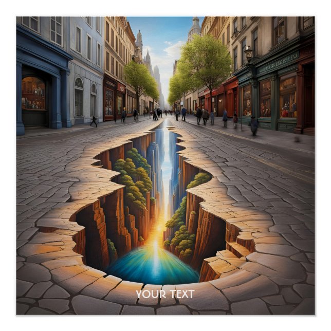 Fantasie Niedliche, lebendige optische Illusion St Poster (Vorderseite)