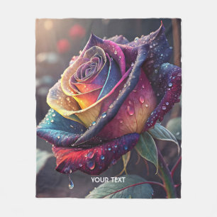Fantasie Niedliche Lila Gelbe Rose Fleecedecke