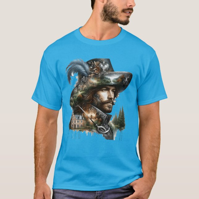 Fantasie Niedliche tapfere französische Musketeer T-Shirt (Vorderseite)