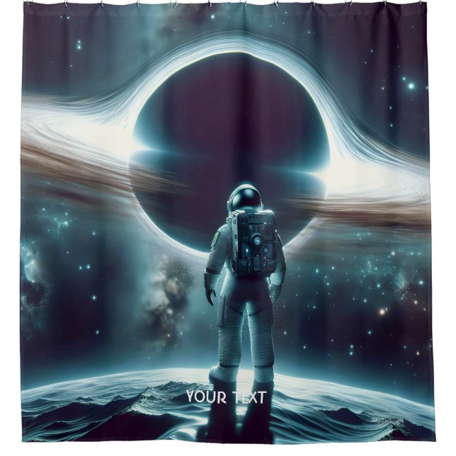 Fantasie Niedlicher Astronaut Duschvorhang (Vorderseite)