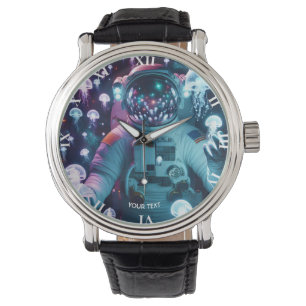 Fantasie Niedlicher Astronautenquellenraum Armbanduhr