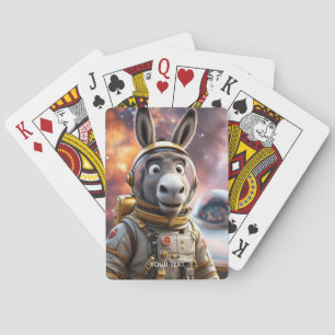 Fantasie Niedlicher Donkey Astronautenraum Spielkarten