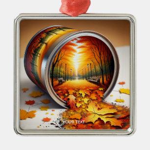 Fantasie Niedlicher Herbstbrunnen Ornament Aus Metall