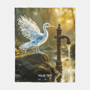 Fantasie Niedlicher Wasservogel Durchsichtiges Was Fleecedecke