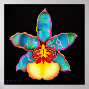 Fantasie-Orchideen-Blumen-Druck Poster