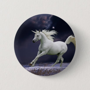 Fantasie-Pferde: Einhorn Button