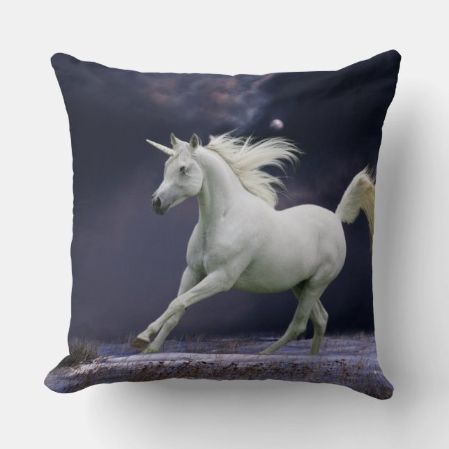 Fantasie-Pferde: Einhorn Kissen (Vorderseite)