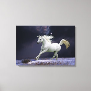 Fantasie-Pferde: Einhorn Leinwanddruck