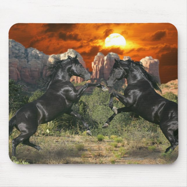 Fantasie-Pferde: Schwarze Magie Mousepad (Vorne)