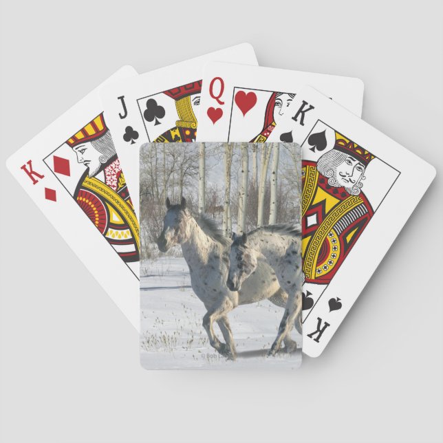 Fantasie-Pferde: Winter-Märchenland Spielkarten (Rückseite)