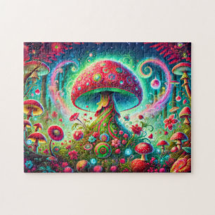 Fantasie-Pilzwald Helle psychedelische Farben