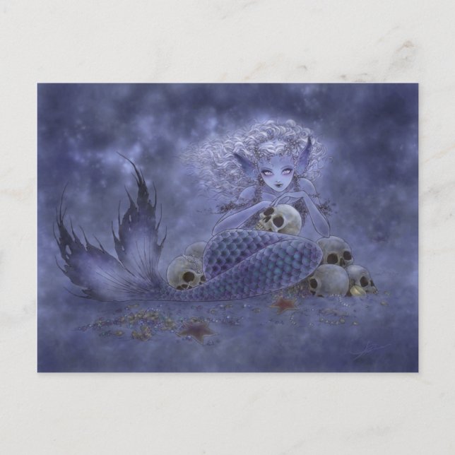 Fantasie-Postkarte - dunkle Meerjungfrau Postkarte (Vorderseite)