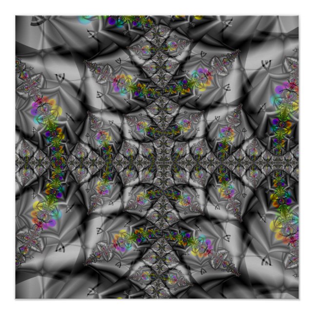 Fantasie | Rainbow Fraktal Art Poster (Vorderseite)