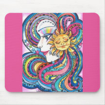 Fantasie-Regenbogen und Sun Mousepad