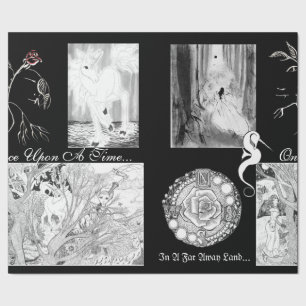 Fantasie-Reich und Märchen-Kalligraphie-Kunst Geschenkpapier