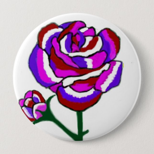 Fantasie-Rosen-runder Knopf Button (Vorderseite)
