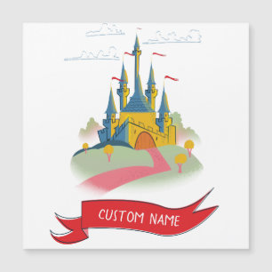 Fantasie-Schloss mit individuellem Text Magnetkarte