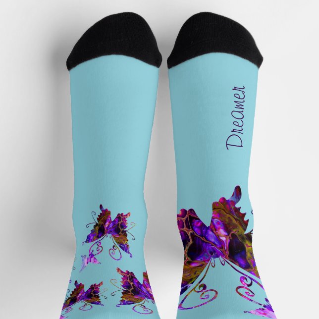 Fantasie Schmetterlinge Socken (Oben)