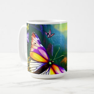 Fantasie-Schmetterlingsreise Kaffeetasse