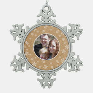 Fantasie-Schneeflocken-Foto-Zinn-Ornament Schneeflocken Zinn-Ornament