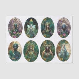 Fantasie Smaragd-Königinnen des Waldes Decoupage Seidenpapier