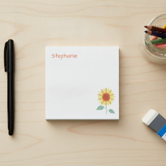 Fantasie-Sonnenblume mit individuellem Namen Post-it Klebezettel