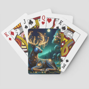 Fantasie Süßer Cyber-Hirsch Wald Spielkarten