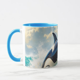 Fantasie Süßer Delfin Meer Wolken Tasse