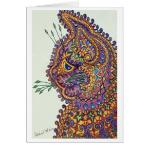 Fantasie-Tapeten-Katzen-Karte Louis Wain