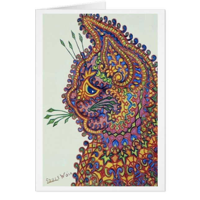 Fantasie-Tapeten-Katzen-Karte Louis Wain (Vorne)
